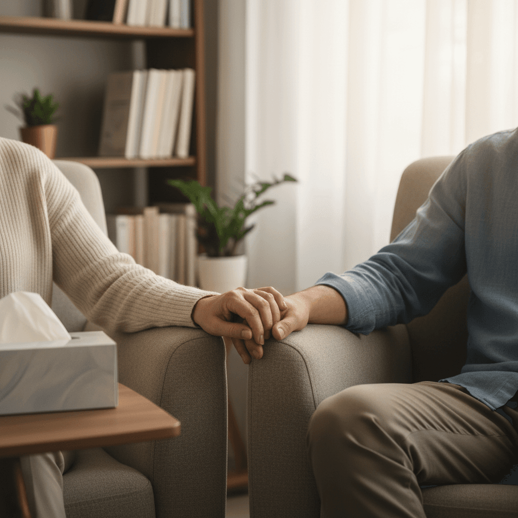 Family counseling session with therapist